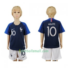 Frankrike Fotbollströjor Mbappe 10 Barn VM 2018 Hemma tröja